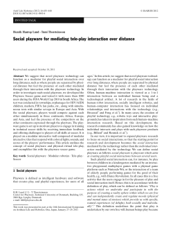 Social playware for mediating tele-play interaction over