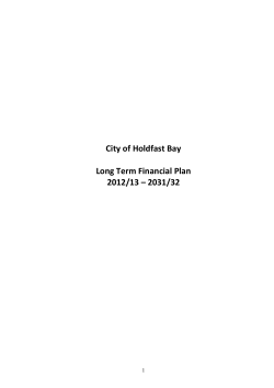 City of Holdfast Bay Long Term Financial Plan 2012/13 &ndash; 2031/32