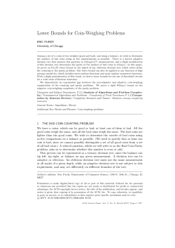 Lower Bounds for Coin-Weighing Problems - first