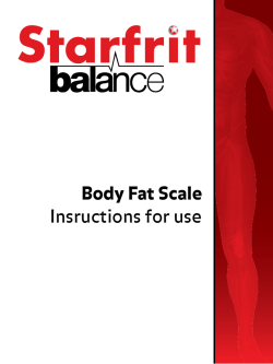 Body Fat Scale Insructions for use
