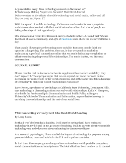 Argumentative essay: Does technology connect or