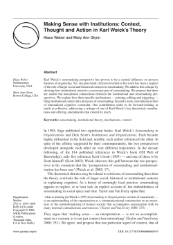 Making Sense with Institutions: Context, Thought