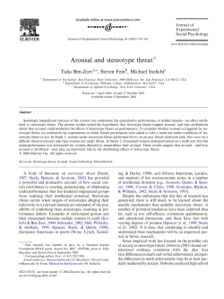 Arousal and stereotype threat