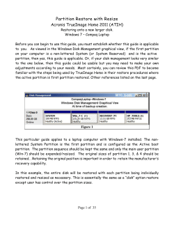 Partition Restore with Resize