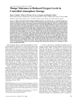 Mango tolerance to reduced oxygen levels in controlled atmosphere