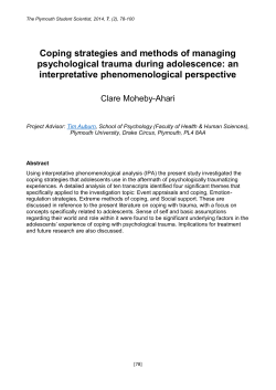 Coping strategies and methods of managing psychological trauma