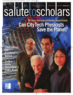 Can CityTech Physicists Save the Planet?