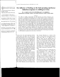 The influence of fruiting on the bud sprouting and flower induction