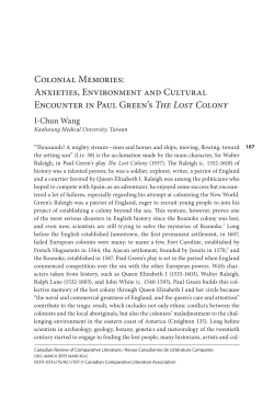 Colonial Memories - Journal Hosting and Publishing