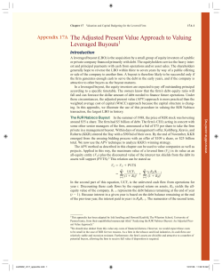 The Adjusted Present Value Approach to Valuing Leveraged Buyouts