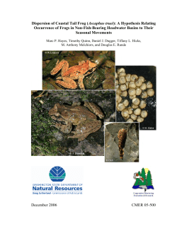 Dispersion of Coastal Tail Frog (Ascaphus truei)