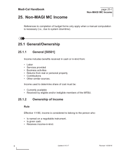 Refer to Chapter 25, "Non-MAGI MC Income