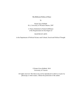 The Bellicose Politics of Peace by Ren&eacute;e Erica McBeth B.A