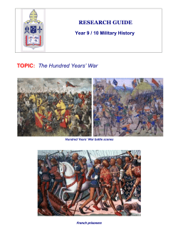 RESEARCH GUIDE TOPIC: The Hundred Years` War