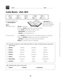 Latin Roots clar, dict