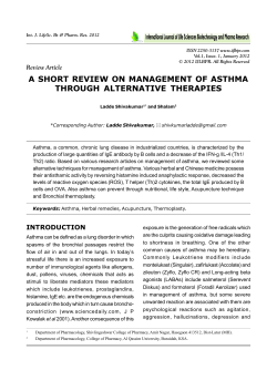 a short review on management of asthma through alternative