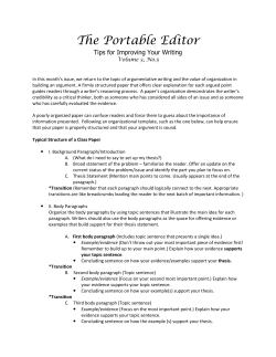 Organizing Your Writing - UNC School of Social Work