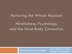 Nurturing the Whole Musician Mindfulness, Psychology, and the