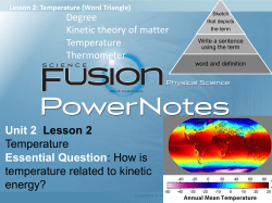 Lesson 2: Temperature - Peoria Public Schools