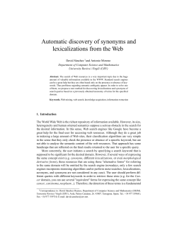 Automatic discovery of synonyms and