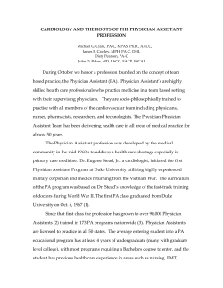 Physician Assistant History - American College of Cardiology