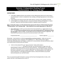 Independent Reading Project