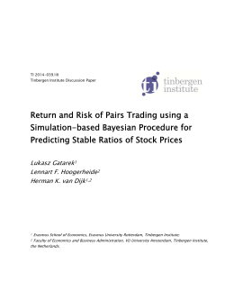 Return and Risk of Pairs Trading using a Simulation