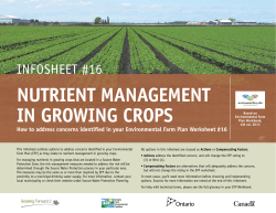 NUTRIENT MANAGEMENT IN GROWING CROPS
