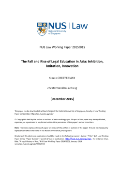 The Fall and Rise of Legal Education in Asia: Inhibition, Imitation