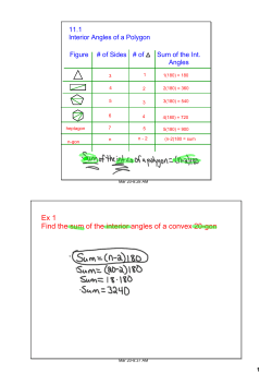 Ex 1 Find the sum of the interior angles of a convex 20gon