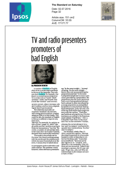 TV and radio presenters promoters of bad English
