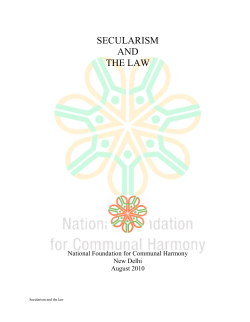 Secularism and the Law (2010) - National Foundation for Communal