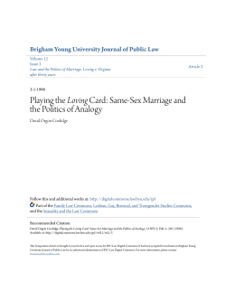 Playing the Loving Card: Same-Sex Marriage and the Politics of