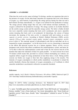 AEROBIC vs ANAEROBIC What does the word aerobic mean in