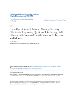 Is the Use of Animal Assisted Therapy/Activity Effective in Improving