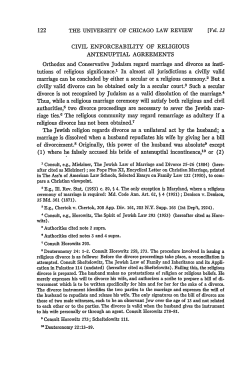 Civil Enforceability of Religious Antenuptial Agreements