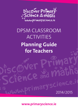 DPSM CLASSROOM ACTIVITIES Planning Guide for Teachers