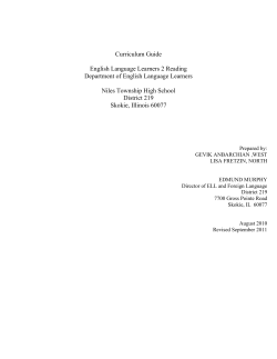 ELL 2 Reading - Niles Township High Schools District 219