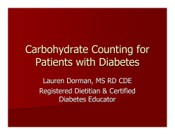 Carbohydrate Counting for pediatric patients with type 1