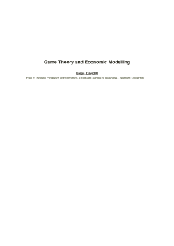 Game Theory and Economic Modelling