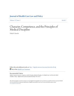 Character, Competence, and the Principles of Medical Discipline