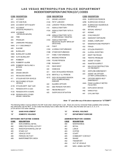 incident/disposition function (idf) codes