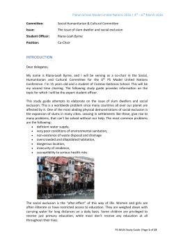 The issue of slum dwellers and social exclusion - PS-MUN