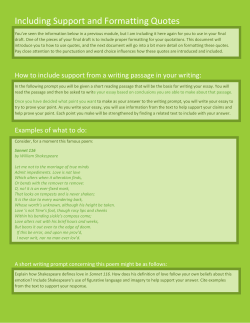 Including Support and Formatting Quotes