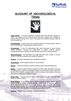 GLOSSARY OF ARCHAEOLOGICAL TERMS
