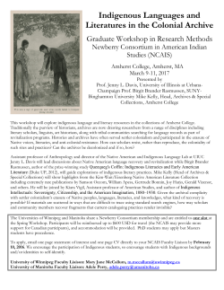 Indigenous Languages and Literatures in the Colonial Archive