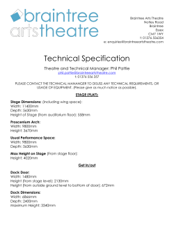 Technical Specification - Braintree Arts Theatre