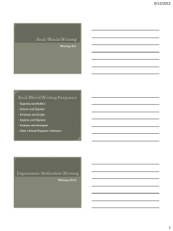 Expressive/Reflective Writing