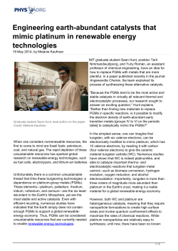 Engineering earth-abundant catalysts that mimic platinum