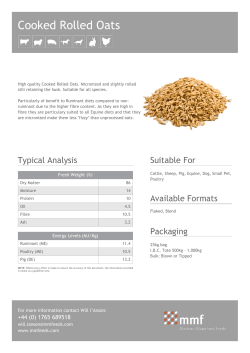 Cooked Rolled Oats - Masham Micronized Feeds